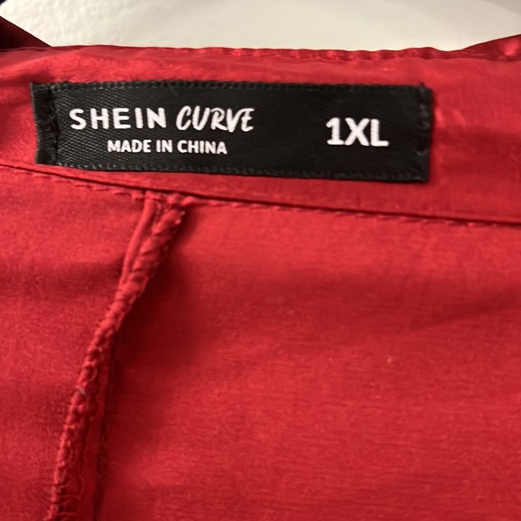 Red Satin Blouse from Shein - Picture 4 of 5